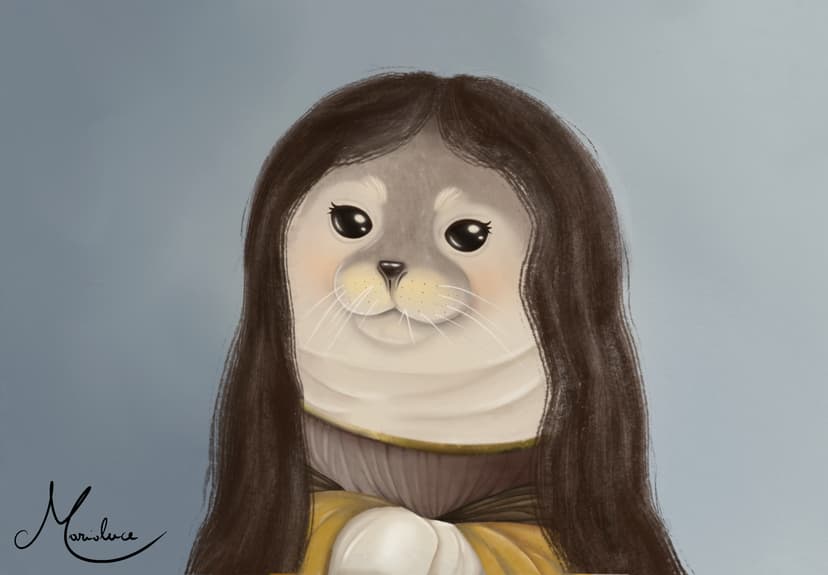 Foca Lisa - Quadro originale - Marialuce Mancuso - marialuce.art
