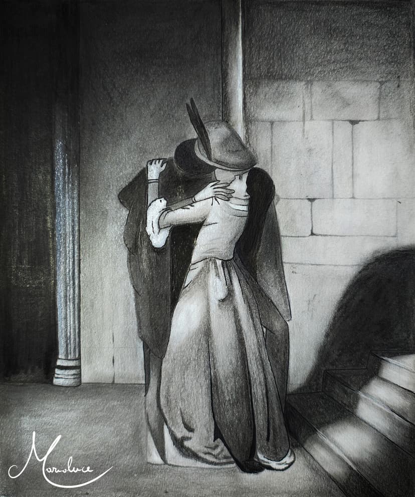 Il Bacio di Hayez - Quadro originale - Marialuce Mancuso - marialuce.art