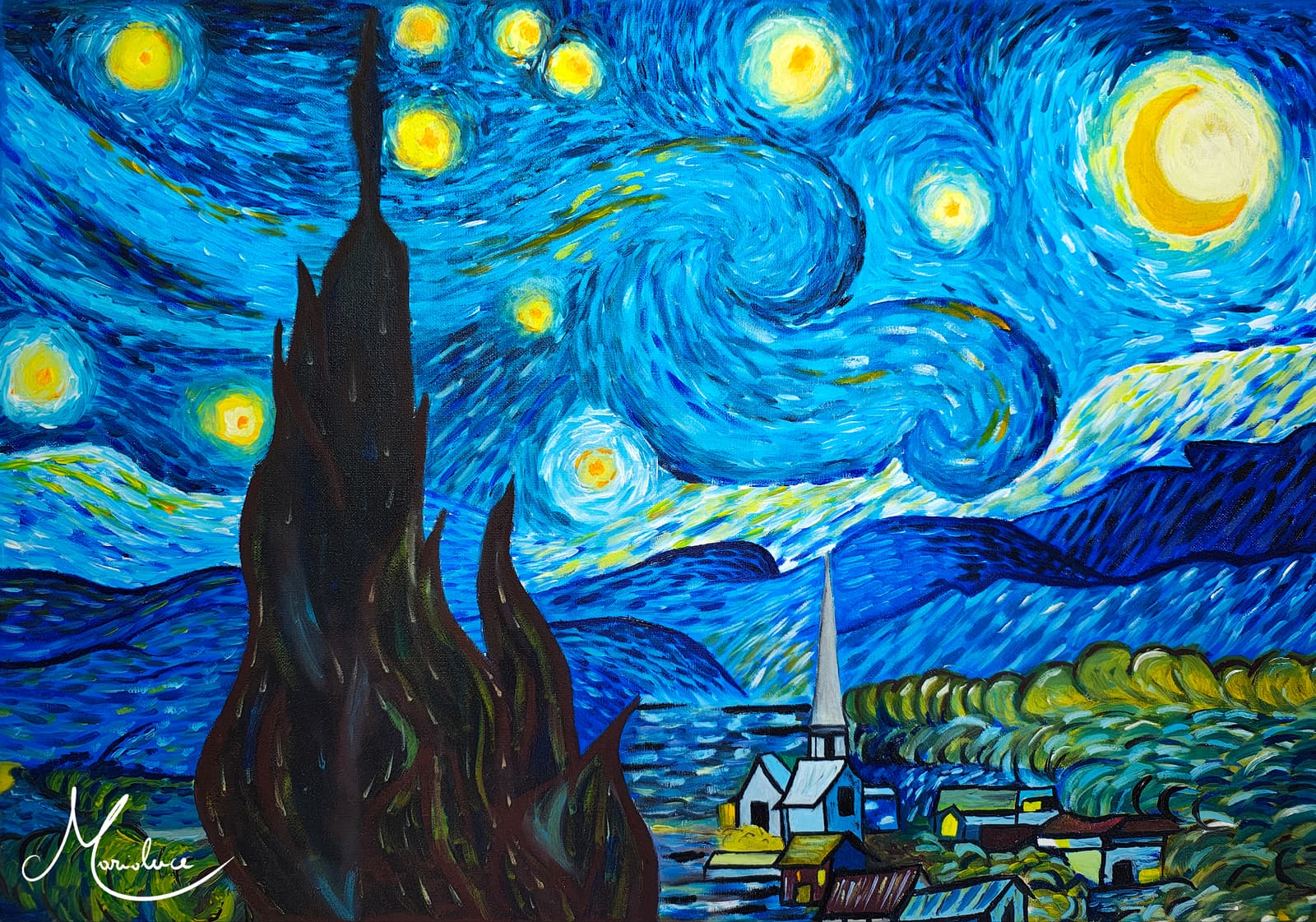 Notte Stellata - Opera originale - © Marialuce Mancuso - marialuce.art