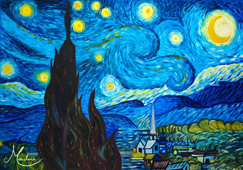 Notte stellata - Quadro originale - Marialuce Mancuso - marialuce.art
